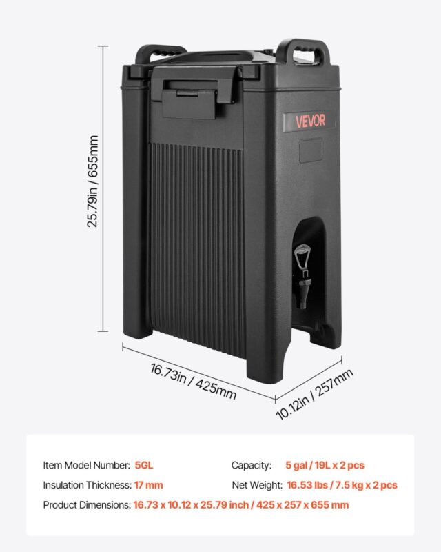 Isoleeritud joogijaotur, 19 L, 2 tk