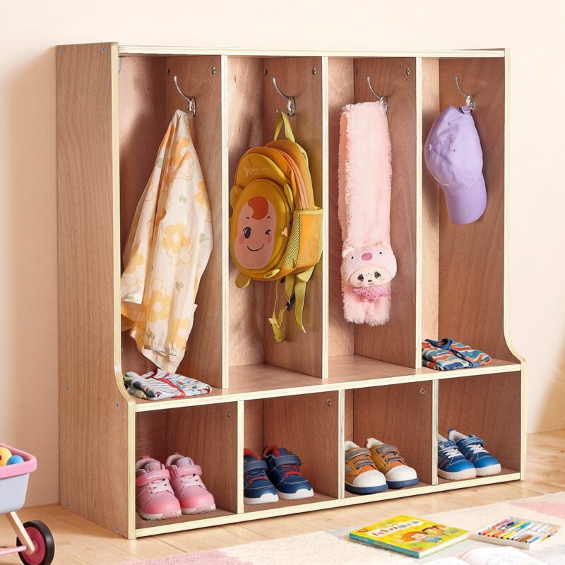 4-Section Kids Coat Locker, 21,2 x 21,7 x 29,7 cm, 17 kg