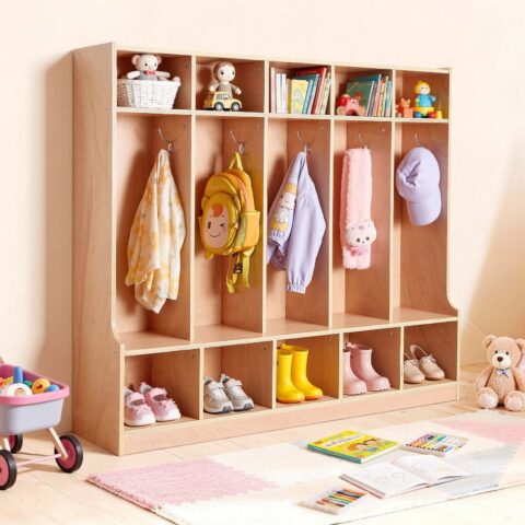 5-Section Kids Coat Locker, 31,75 kg, 25,6 x 16,7 x 25,2 cm