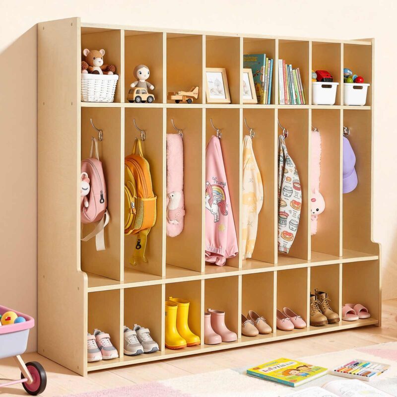 8-Section Kids Coat Locker, 15,5 x 28,6 x 25 cm, 44,05 kg