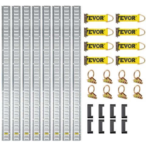 E Track Tie-Down Rail Kit, 680 kg, 152,4 cm, 34 tk