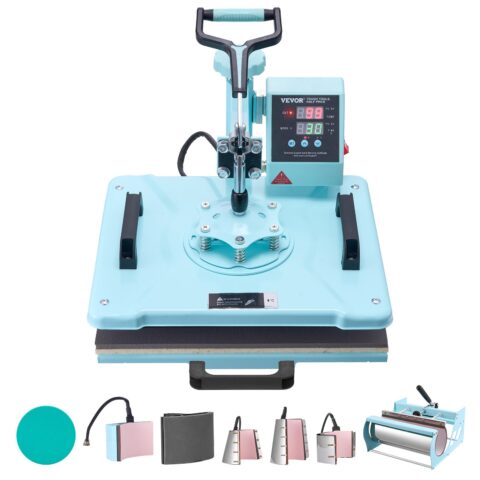 Heat Press Machine 300 x 380 mm 8 in 1 with 850.5 g Tumbler Press T-Shirts Green, 850,5 g
