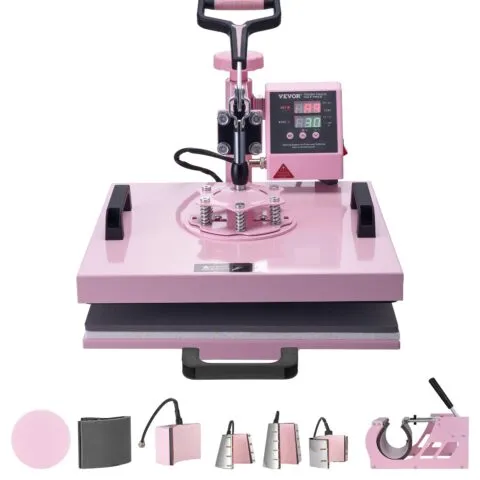 Heat Press Machine 38x38 cm 8 in 1 koos 850,5 g Tumbler Press T-särgid Roosa, 38 x 38 cm