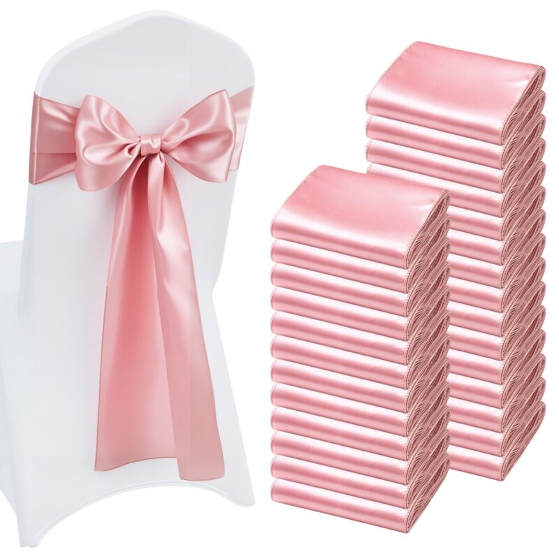 Satin Chair Sashes Bows, 17,8 x 274 cm, 100 tk