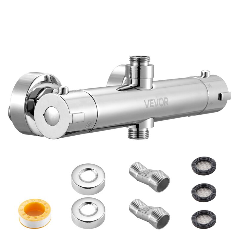 Thermostatic Shower Faucet Valve, 1,27 cm, 1,195 kg