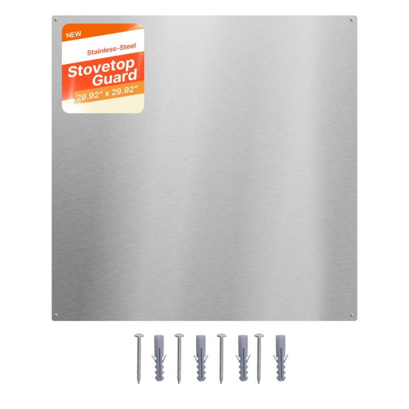 76x76 cm Stainless Steel Backsplash for Stove, 76 x 76 cm