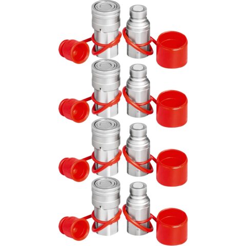 Hydraulic Quick Connect 1/2 Body with 1.27 cm NPT Thread Hydraulic Coupler 4 Pairs