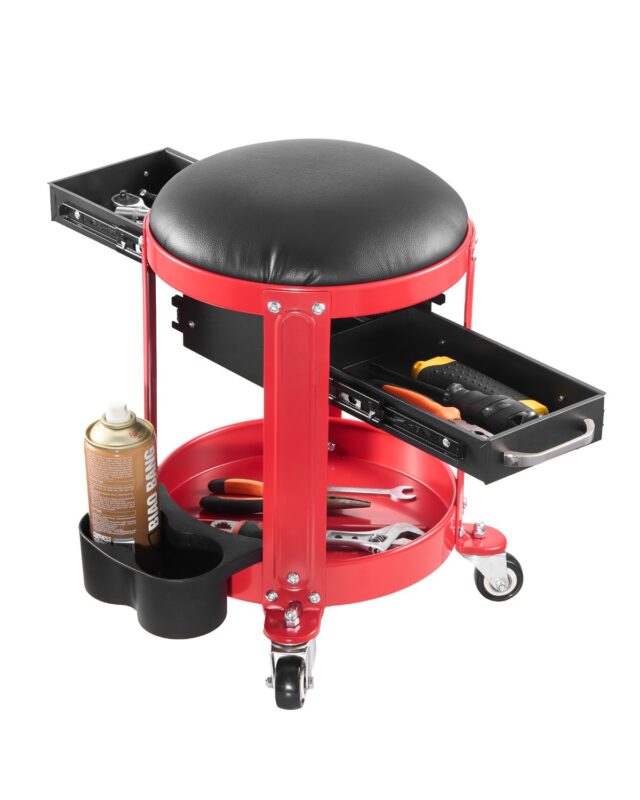 Rolling Mechanic Stool with Wheels, 136 kg, 400 x 300 x 420 mm