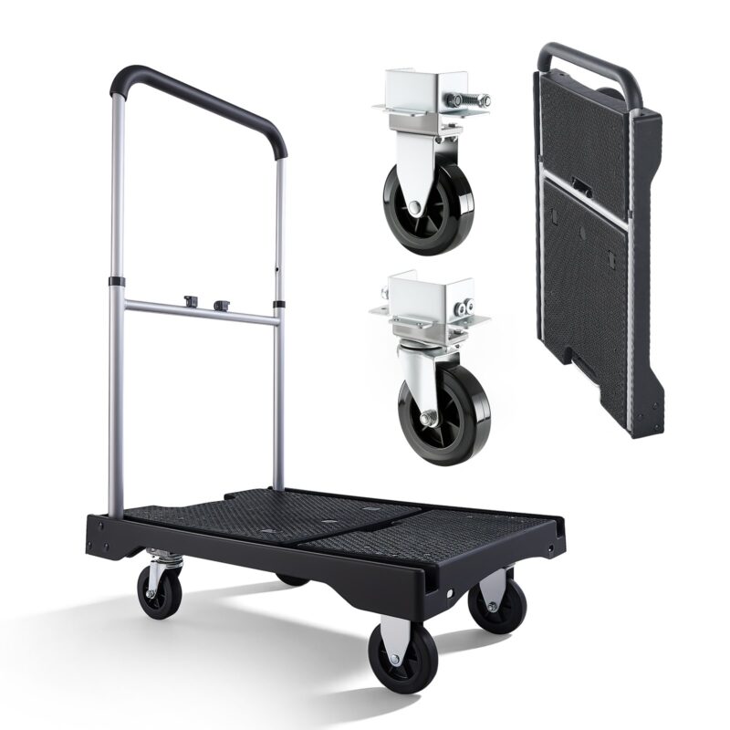 Foldable Push Cart Dolly, 150 kg, 68,1 x 49,5 x 11,4 cm