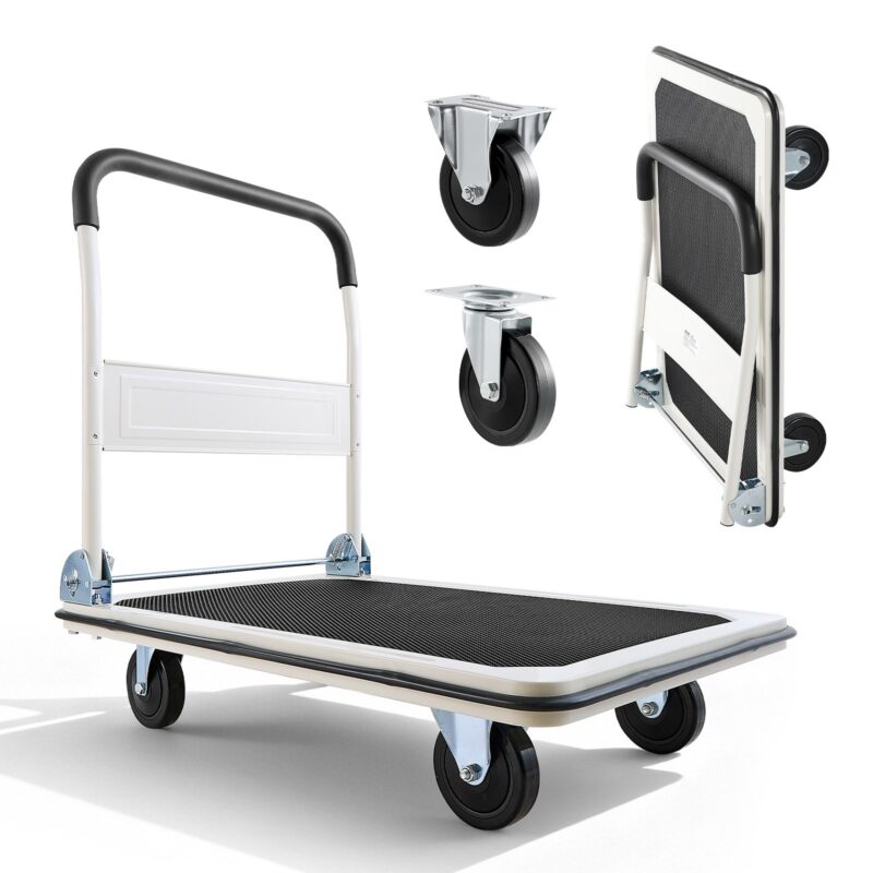 Foldable Push Cart Dolly, 299 kg, 89,9 x 87,1 x 61,0 cm