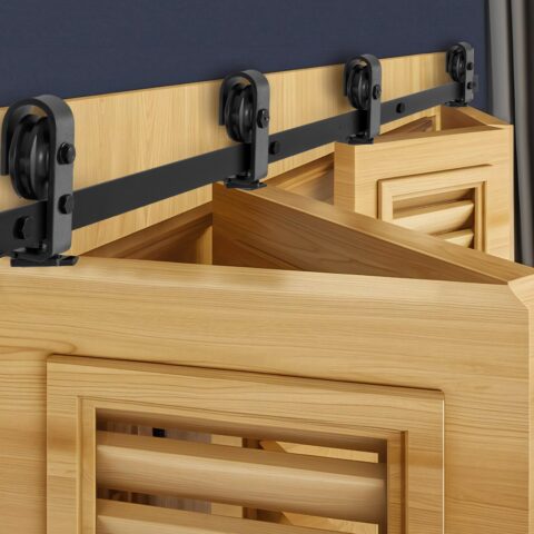 Bi-Folding Sliding Barn Door Hardware Track Kit, 150 kg, 163 cm
