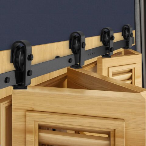 Bi-Folding Sliding Barn Door Hardware Track Kit, 150 kg, 132 cm