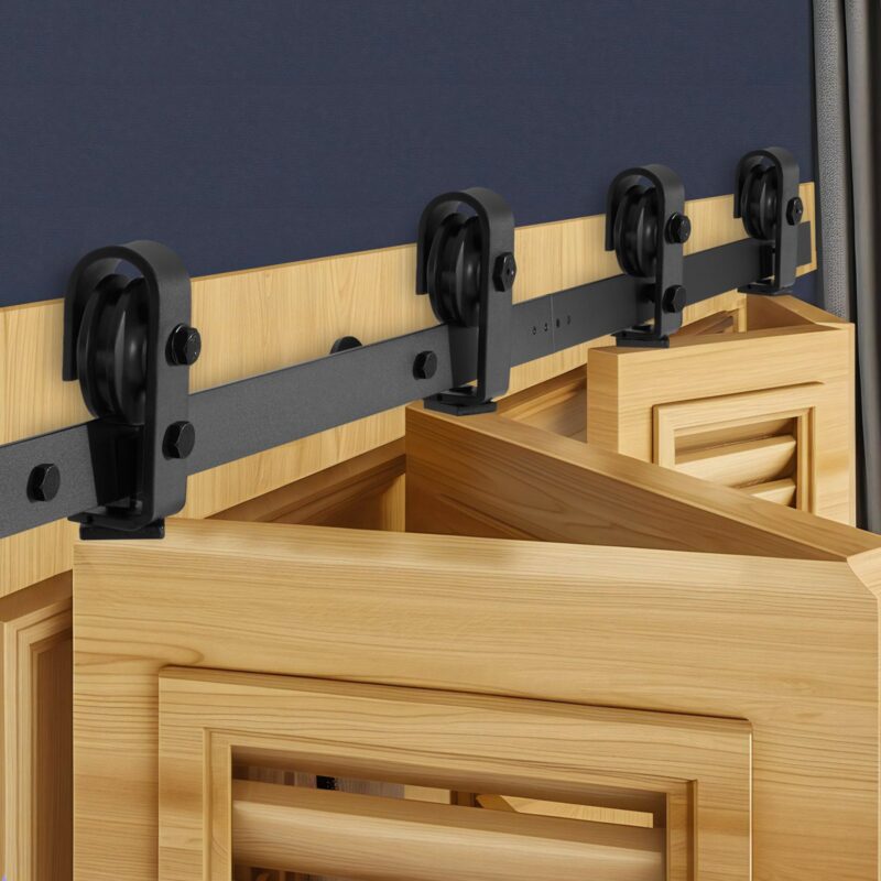 Bi-Folding Sliding Barn Door Hardware Track Kit, 150 kg, 132 cm