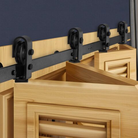 Bi-Folding Sliding Barn Door Hardware Track Kit, 150 kg, 152 cm