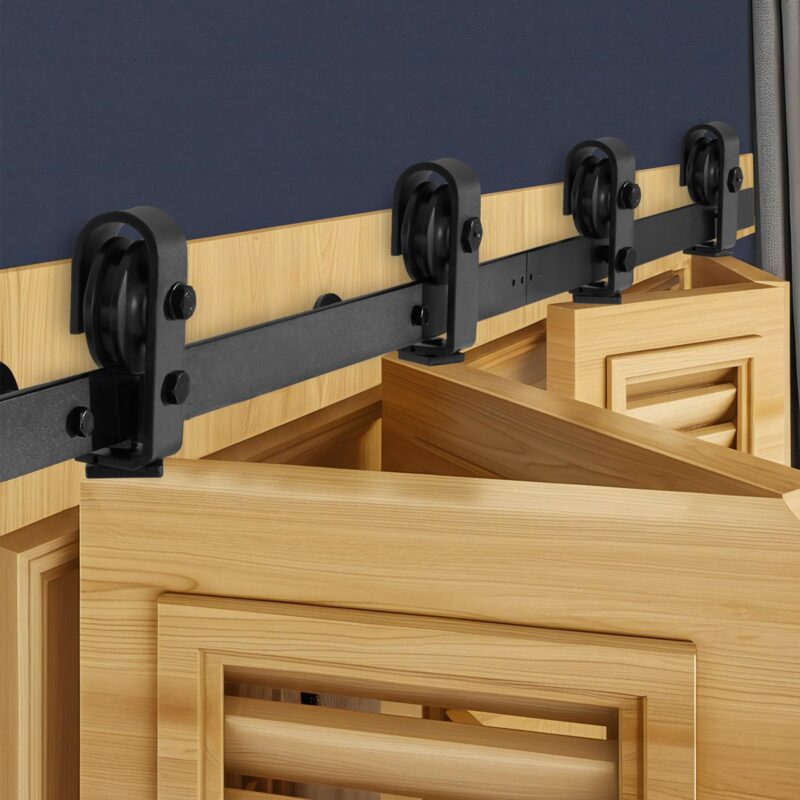 Bi-Folding Sliding Barn Door Hardware Track Kit, 150 kg, 152 cm