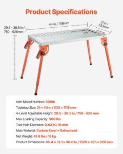 Kokkupandav keevituslaud 112 x 53,3 cm, 227 kg — pilt 7