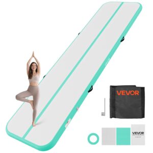 VEVOR Täispuhutav võimlemismatt 4m treeningmatid elektripumbaga, 200 kg, 4 m, 10 cm, mündiroheline — pilt 1