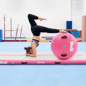 VEVOR Täispuhutav võimlemismatt õhutoruga 3m treeningmatid, 200 kg, 3 m, 10 cm, roosa — pilt 8