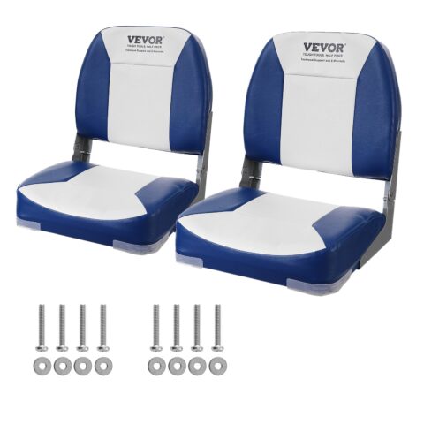 Boat Seat Low Back Fold-Down Fishing Boat Chair with Sponge Padding 2 Pack, 2 tk