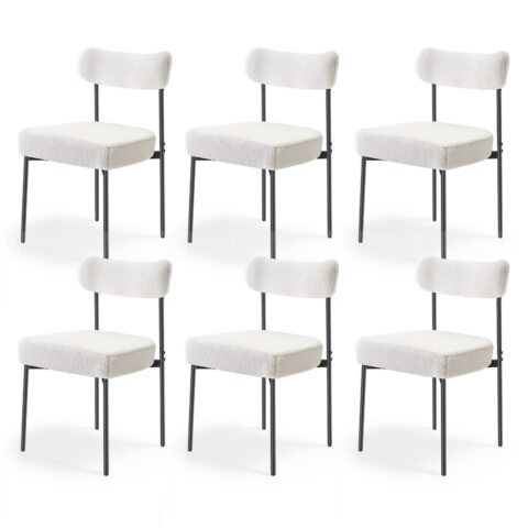Boucle Dining Chairs Set of 6, 136 kg, 480 x 160 x 65 mm