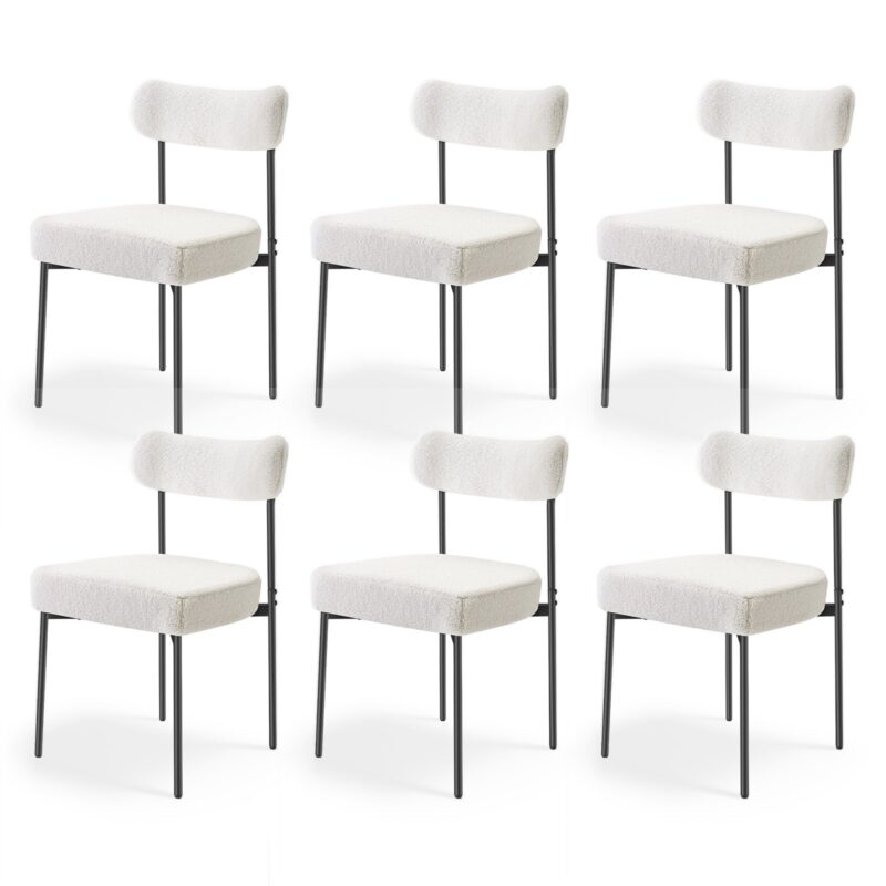 Boucle Dining Chairs Set of 6, 136 kg, 480 x 160 x 65 mm