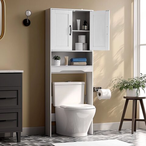 Over The Toilet Storage Cabinet, 165,1 cm kõrgus, 30 kg, 600 x 210 x 1651 mm