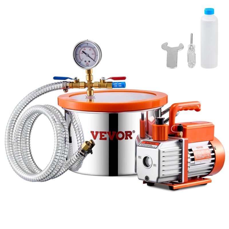 5.7 L Vacuum Chamber and 100 L/min(3.5 CFM) Pump Kit, 5,7 L, 1,5 m