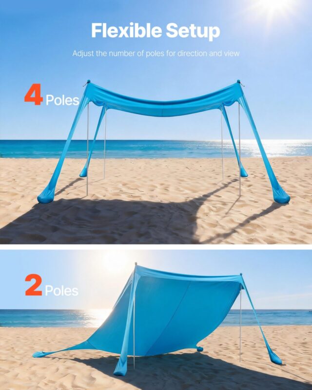 VEVOR Rannatelgi päikesevarjualune, 2 m, sinine, 3,9 kg