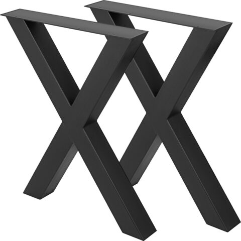 Metal Table Legs 72.1 x 75.9 cm Black Table Legs Premium steel table legs with X-frame