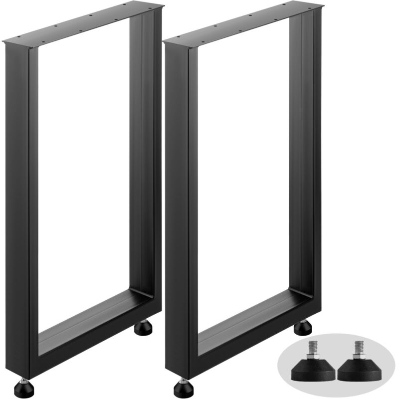 Black Metal Table Legs Set of 2 Steel Table Legs 71.1 x 58.4 cm Dining Table Legs Office