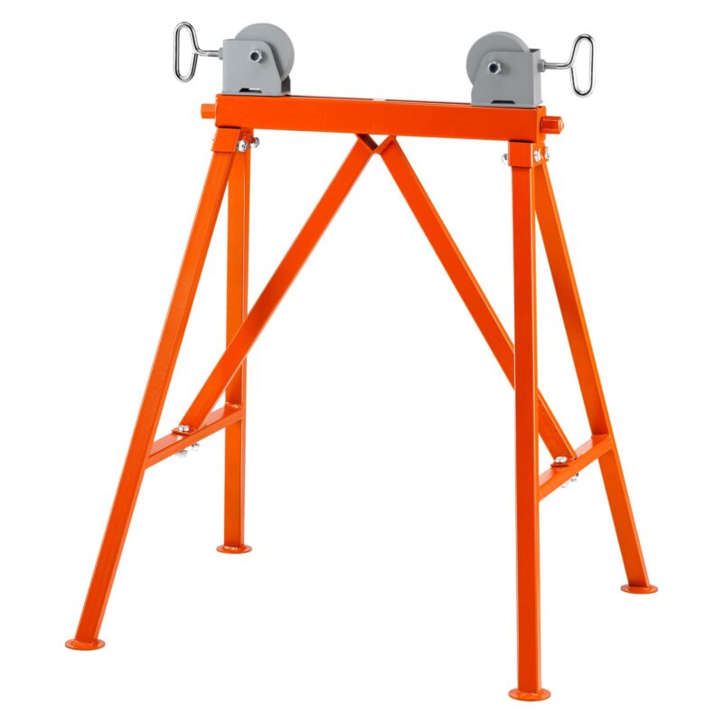 Pipe Stand with Roller Head 1134 kg Load for 5.1-91.4 cm Pipes 45# Steel, 91,4 cm