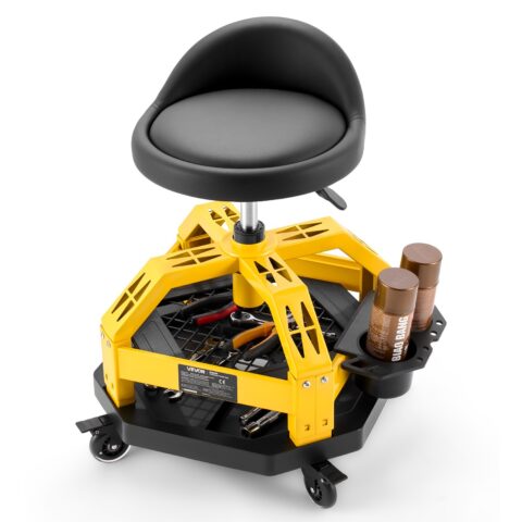 Rolling Shop Stool with Wheels, 150 kg, 650 mm