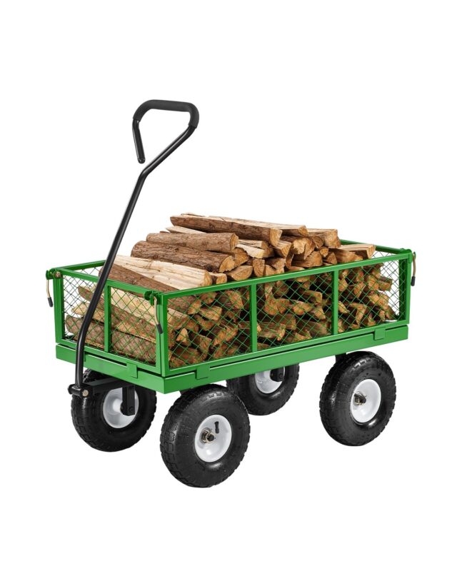 308 kg Steel Garden Cart on Wheels, 25,4 cm
