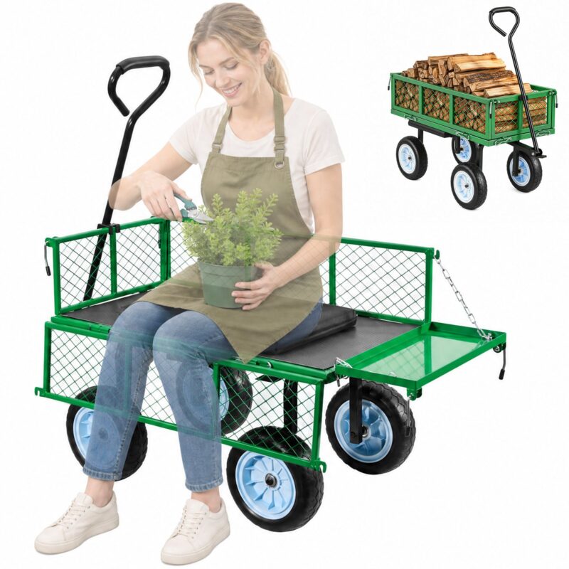 Garden Cart with Seat, 249 kg, 226,8 kg, 5,08 cm