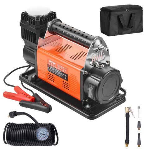 12V Portable Tire Inflator, 1,98 m, 334 x 150 x 224 mm