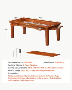 Lauamängulaud 5,08 cm-1 mängu- ja söögilaud 1,2 x 0,6 x 0,45 m, 136 kg — pilt 7