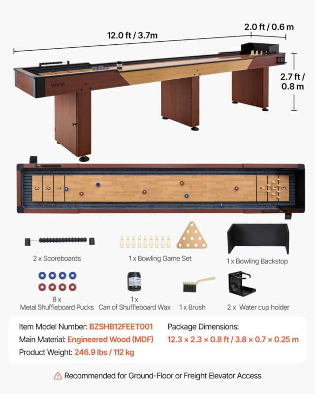 3,7 m shuffleboard-laud