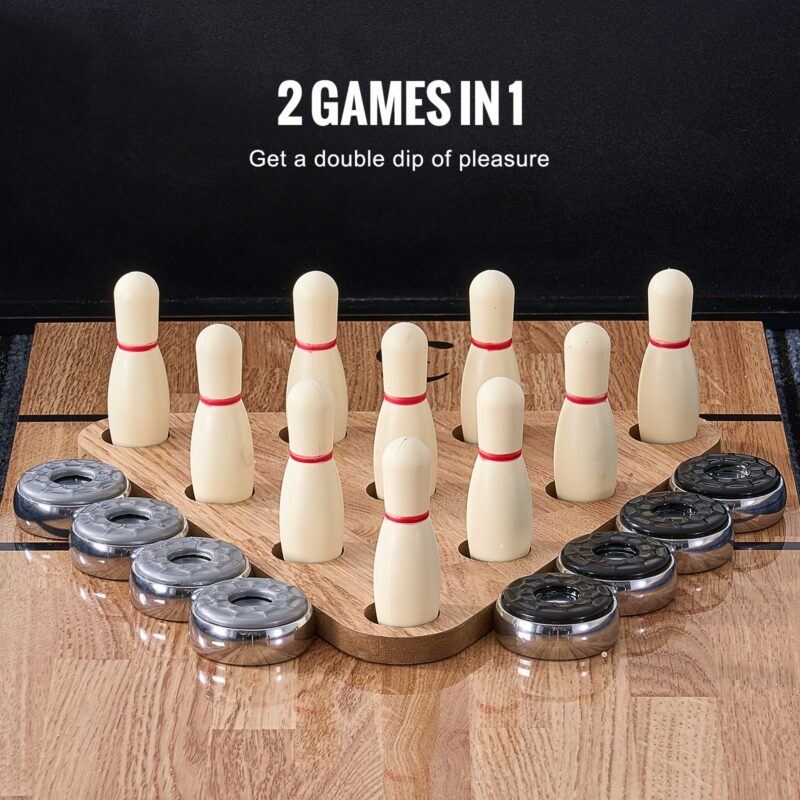 274,3 cm shuffleboard laud 2-ühes shuffleboard ja bowlingumängu komplekt