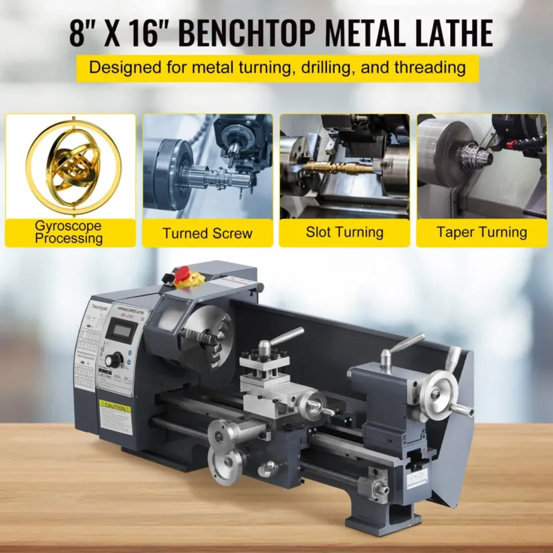 Uuendatud 750W mini-metalli treipink 20,3 x 40,6 cm metalli treipink