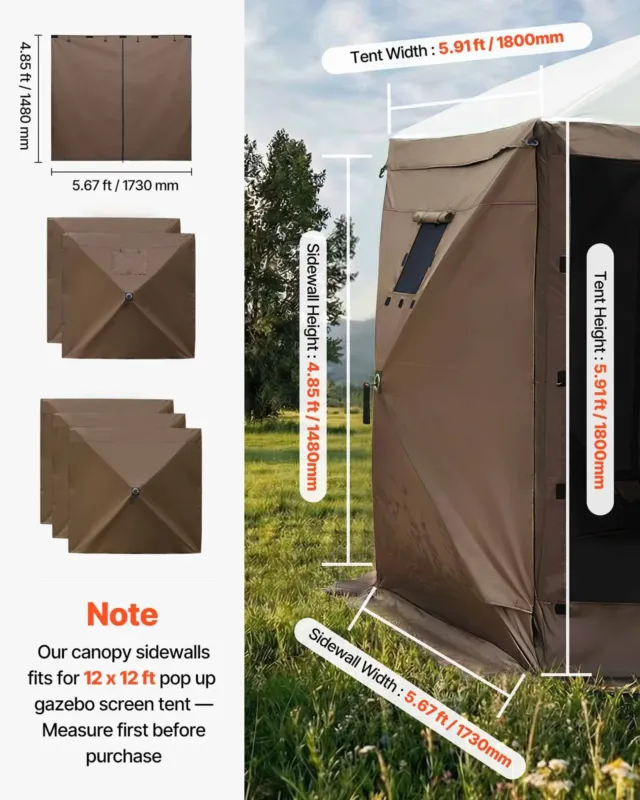 Varikatuse külgseinad, 1,73 x 1,48 m, 1730 x 1480 mm