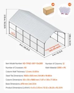Vastupidav metallist autovarjualune, 15,9 kg, 5,08 cm — pilt 7