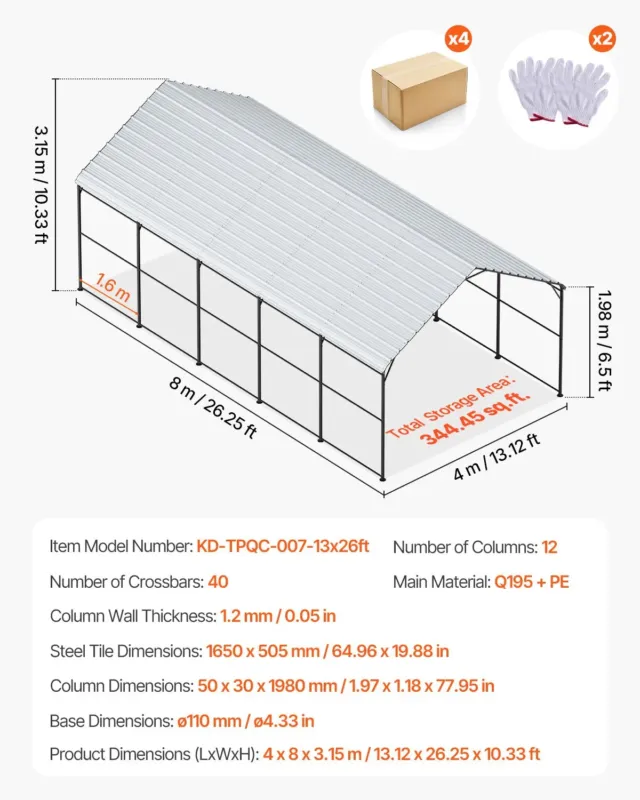Vastupidav metallist autovarjualune, 15,9 kg, 5,08 cm