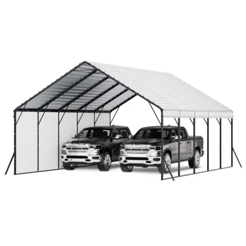 Vastupidav metallist autovarjualune, 5,8 x 7,45 x 3,77 m, 5,08 cm