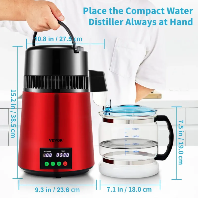 Vee destillaator 4 L, 1 L/h