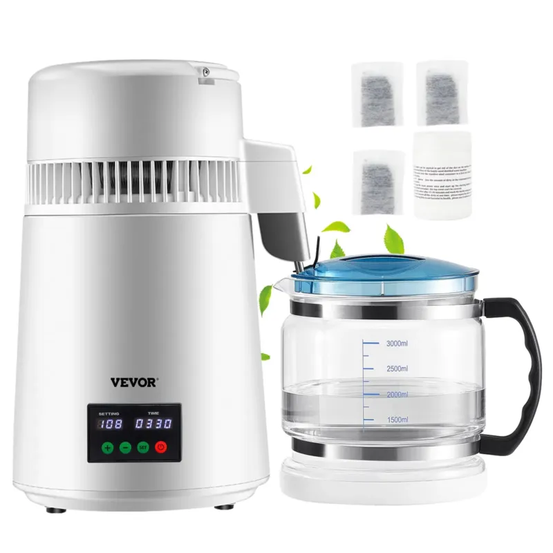 Vee destillaator 4 L, 1 L/h, valge