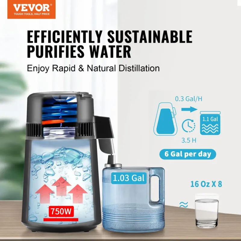 Vee destillaator 4 L, must
