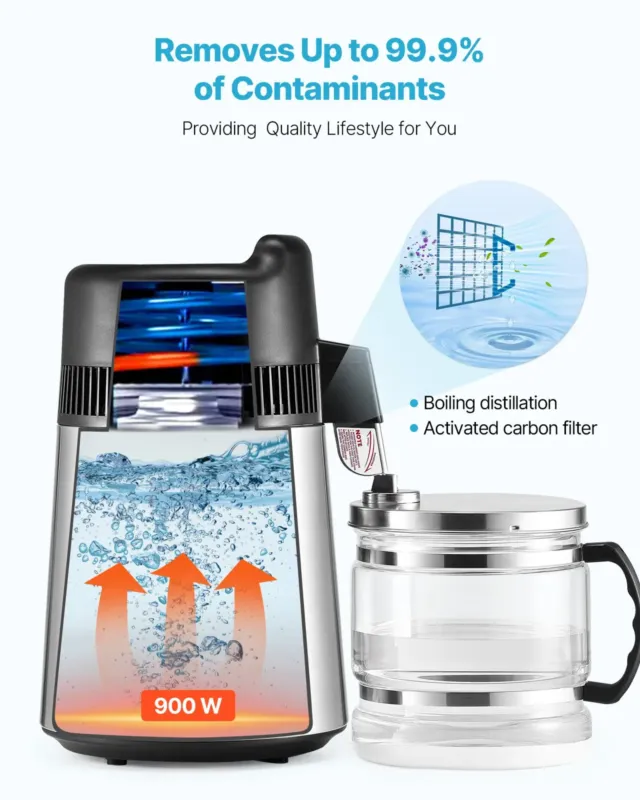 Vee destillaator 6 L, 900 W
