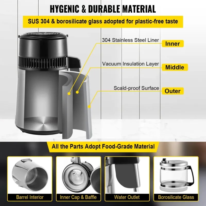 Vee destillaator 750 W, 4 L