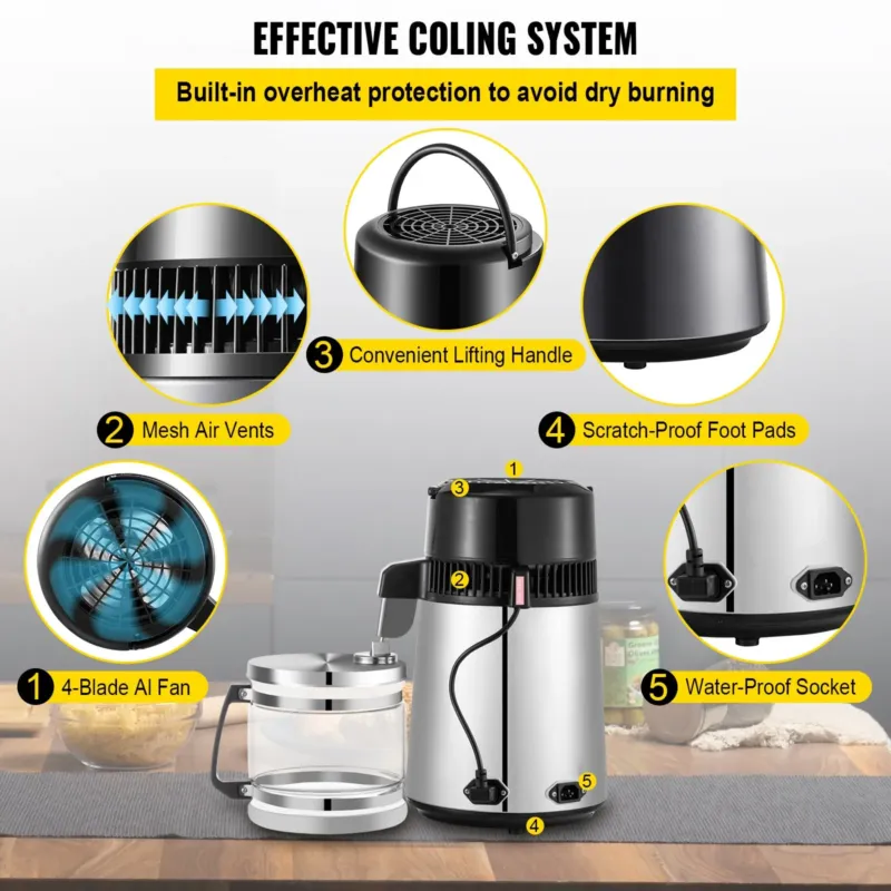 Vee destillaator 750 W, 4 L