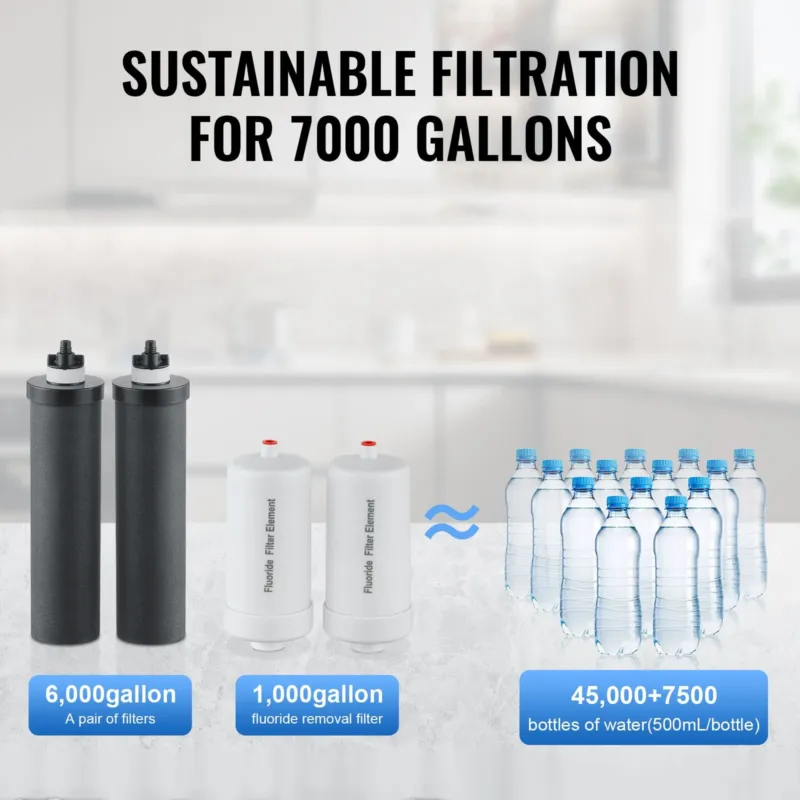 Veefiltrisüsteem 8,5 L, söe- ja fluorifilter